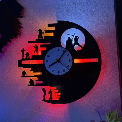 Creative Planet LED Wall Lamp & Clock – Remote-Controlled Night Light a