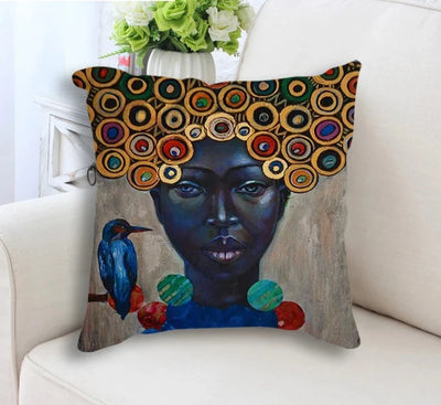 African Woman Traditional Culture Art Decorative Pillow Case