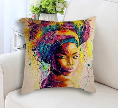 African Woman Traditional Culture Art Decorative Pillow Case