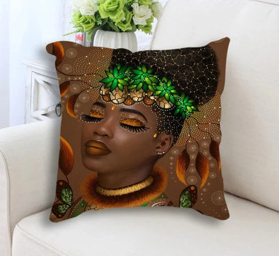 African Woman Traditional Culture Art Decorative Pillow Case