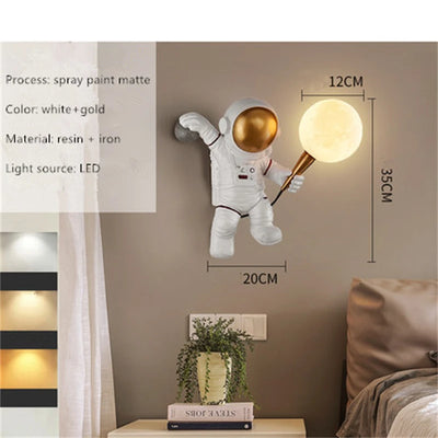 Astronaut Moon Wall Lamp