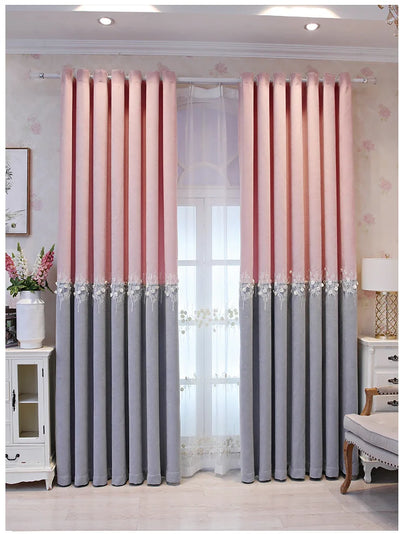 Embroidered Bead Tulle Curtain