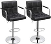 Adjustable Seat Height PU Leather Barstool Set of 2