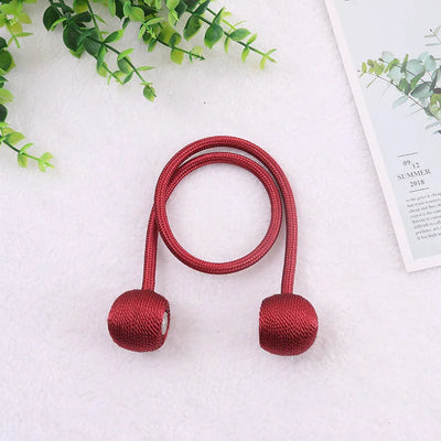 Magnetic Ball Curtain Tie Backs – Strong Hold, No Drilling, Stylish Rope Design