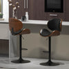 Bentwood Swivel Bar Stools with Adjustable Bar Height and Backrest