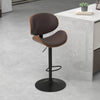 Bentwood Swivel Bar Stools with Adjustable Bar Height and Backrest