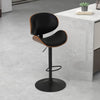 Bentwood Swivel Bar Stools with Adjustable Bar Height and Backrest