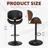 Bentwood Swivel Bar Stools with Adjustable Bar Height and Backrest