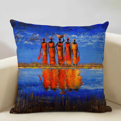 African National Style Oil Painting Cushion Cover