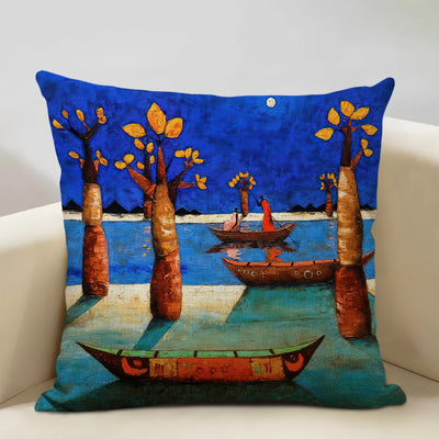 African National Style Oil Painting Cushion Cover