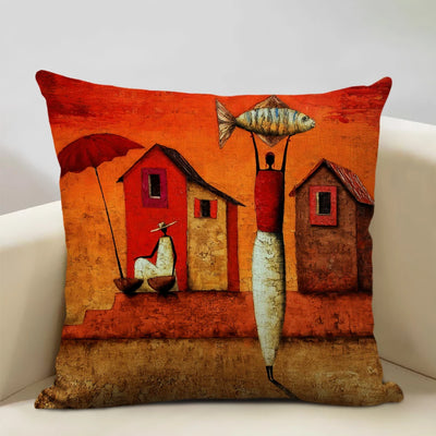 African National Style Oil Painting Cushion Cover