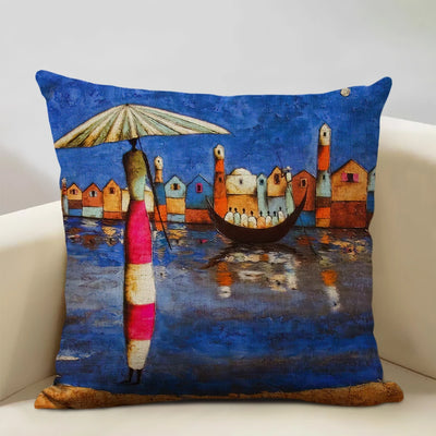 African National Style Oil Painting Cushion Cover