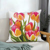 Pink Tulip Floral Decorative Pillow Cover