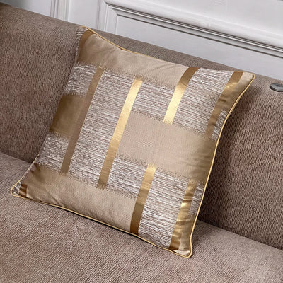 Shiny Gold Stripe Decoration Pillowcase