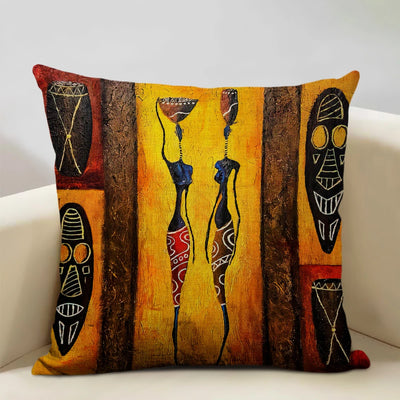 African National Style Oil Painting Cushion Cover