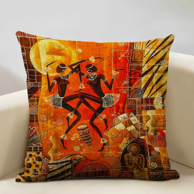 African National Style Oil Painting Cushion Cover