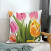 Pink Tulip Floral Decorative Pillow Cover