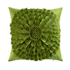 Decorative Flower Pure Green Pillow Cover