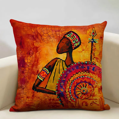 African National Style Oil Painting Cushion Cover