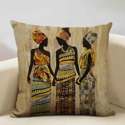 African National Style Oil Painting Cushion Cover