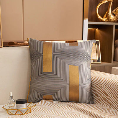 Bronzing Geometric Sofa Throw Decorative Pillow cover