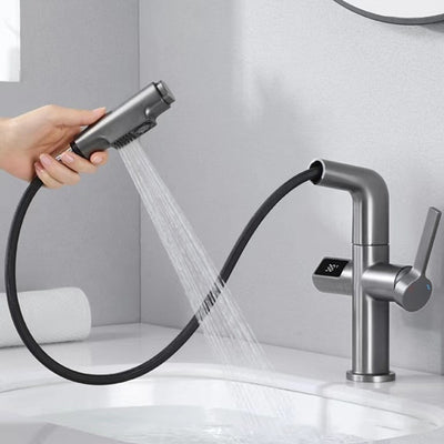 LCD Digital Deck Mount Sink Faucet