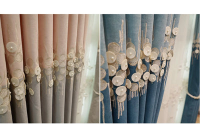 Embroidered Bead Tulle Curtain