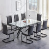 Set of 8 Sturdy Chrome Leather Dining Chairs