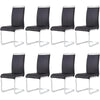 Set of 8 Sturdy Chrome Leather Dining Chairs