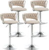 Velvet Bar Stools with Low Back and Swivel – Gold Upholstery for Kitchen Island and Bar