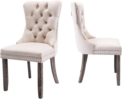 Velvet Tufted Dining Chairs Set of 6