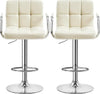 Adjustable Seat Height PU Leather Barstool Set of 2