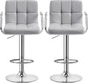 Adjustable Seat Height PU Leather Barstool Set of 2