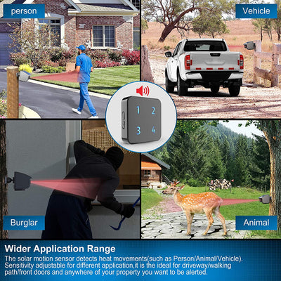 400 Meters Solar Wireless Driveway Alarm