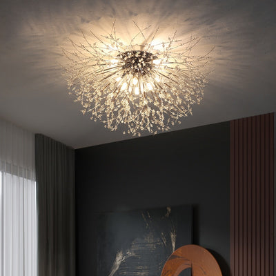 Crystal Firework Silver Pendant Chandelier