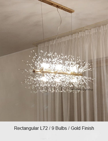 Crystal Firework Silver Pendant Chandelier