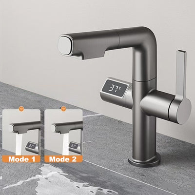 LCD Digital Deck Mount Sink Faucet