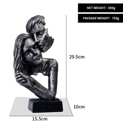 Kissing Couple Abstract Sculpture