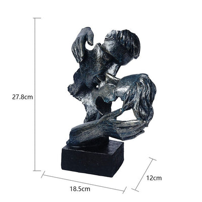 Kissing Couple Abstract Sculpture