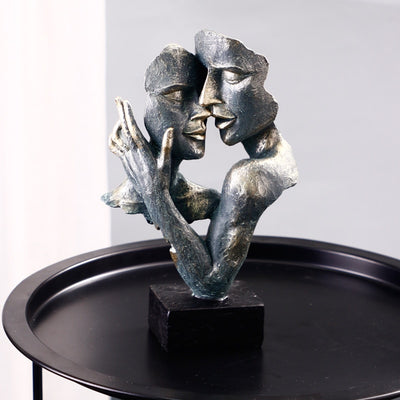 Retro Couple Kissing Figurines