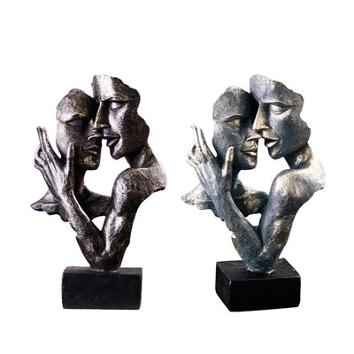 Retro Couple Kissing Figurines