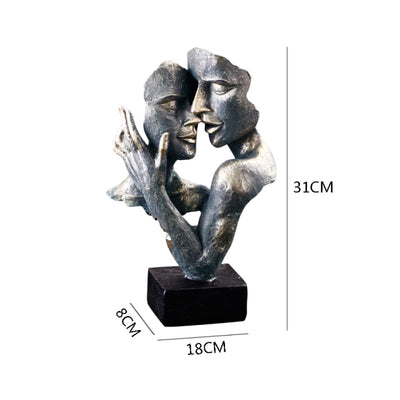 Retro Couple Kissing Figurines