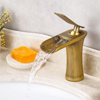 Hot & Cold Mixer Antique Waterfall Faucet