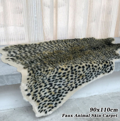 Leopard  Printed Furry Area Rug