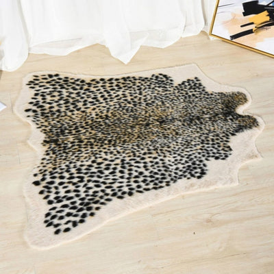 Leopard  Printed Furry Area Rug